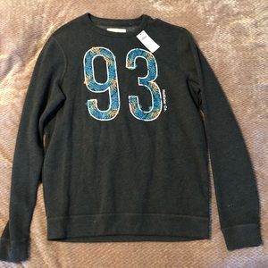 Hollister crewneck sweatshirt grey and floral 93